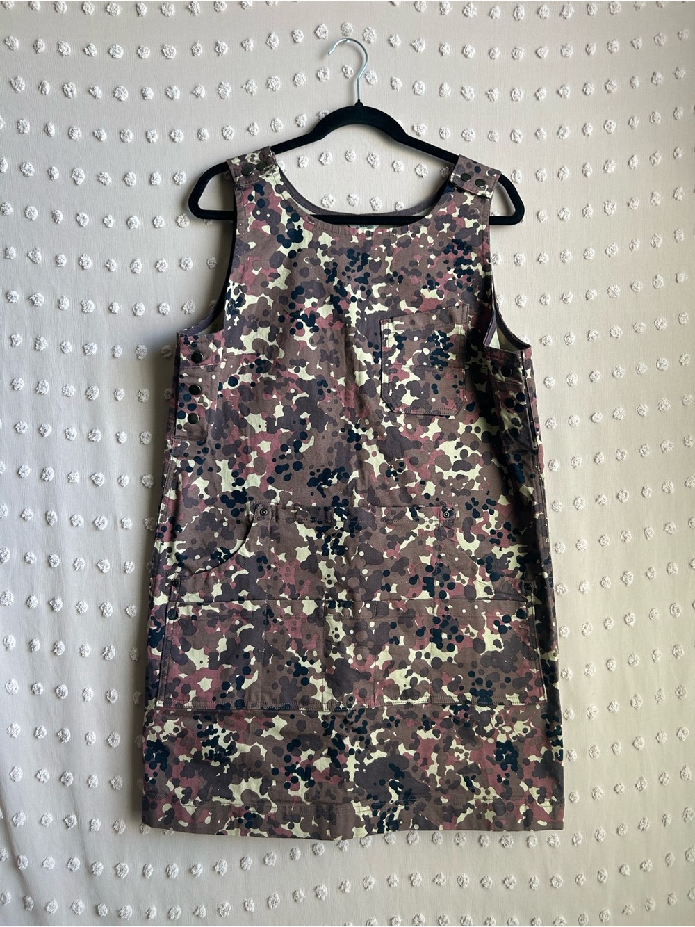 Duluth Trading Co Women’s DuluthFlex Fire Hose Apron Dress S Purple Fleck Camo